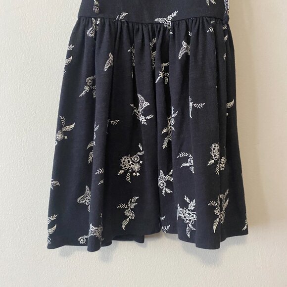 Handmade Children's Cotton Black White Floral Lace Tie Spaghetti Strap Dress - Picture 6 of 14